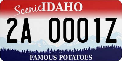 ID license plate 2A0001Z