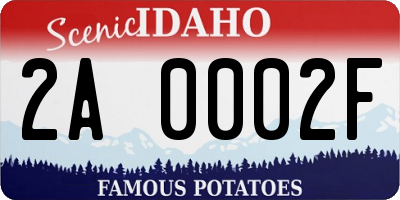 ID license plate 2A0002F