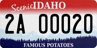 ID license plate 2A0002O