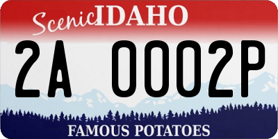 ID license plate 2A0002P