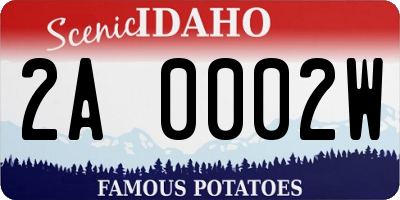 ID license plate 2A0002W