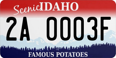 ID license plate 2A0003F