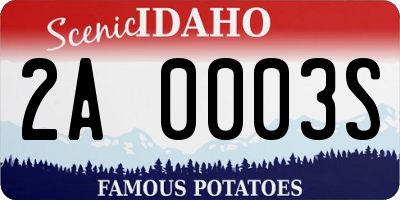 ID license plate 2A0003S