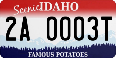 ID license plate 2A0003T