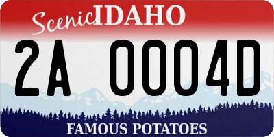 ID license plate 2A0004D