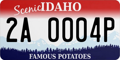ID license plate 2A0004P
