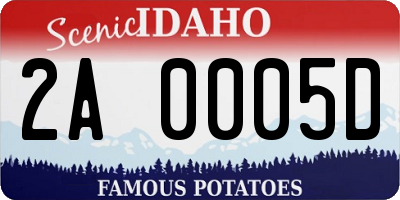 ID license plate 2A0005D