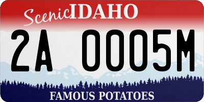 ID license plate 2A0005M