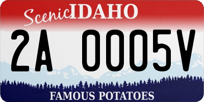 ID license plate 2A0005V