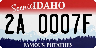 ID license plate 2A0007F