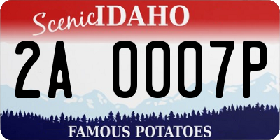 ID license plate 2A0007P