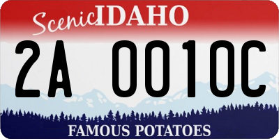 ID license plate 2A0010C