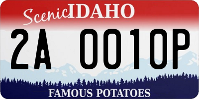 ID license plate 2A0010P