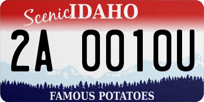 ID license plate 2A0010U