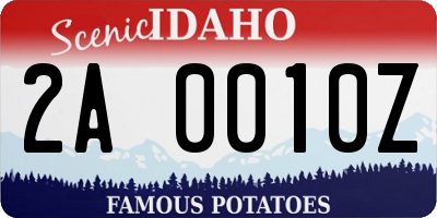 ID license plate 2A0010Z