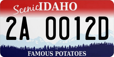 ID license plate 2A0012D