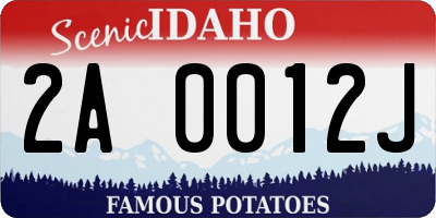 ID license plate 2A0012J