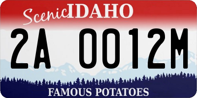 ID license plate 2A0012M