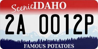 ID license plate 2A0012P