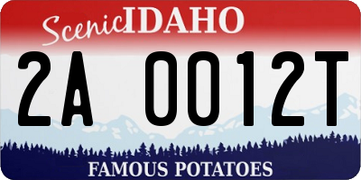 ID license plate 2A0012T