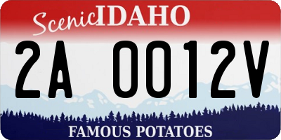 ID license plate 2A0012V