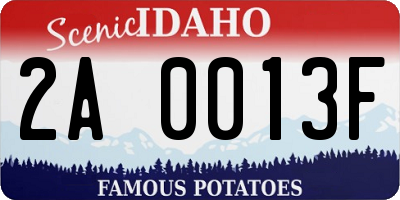 ID license plate 2A0013F