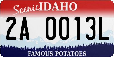 ID license plate 2A0013L