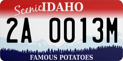 ID license plate 2A0013M