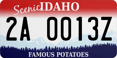 ID license plate 2A0013Z