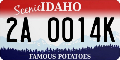 ID license plate 2A0014K