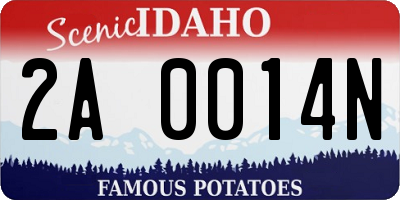 ID license plate 2A0014N