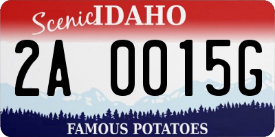 ID license plate 2A0015G