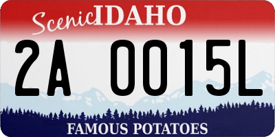 ID license plate 2A0015L
