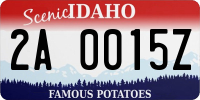 ID license plate 2A0015Z