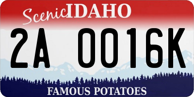 ID license plate 2A0016K