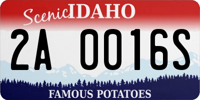 ID license plate 2A0016S