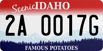 ID license plate 2A0017G