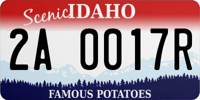 ID license plate 2A0017R