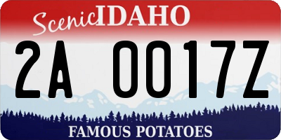 ID license plate 2A0017Z