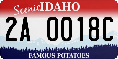 ID license plate 2A0018C