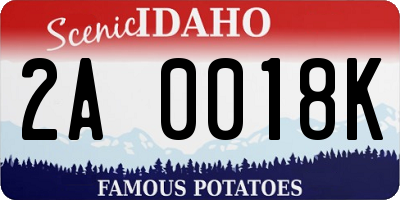 ID license plate 2A0018K