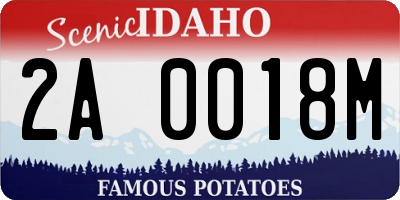 ID license plate 2A0018M