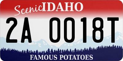 ID license plate 2A0018T