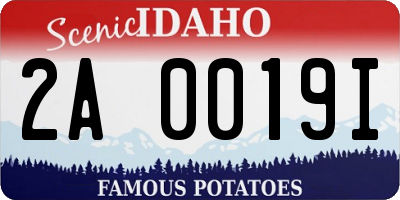 ID license plate 2A0019I