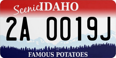 ID license plate 2A0019J