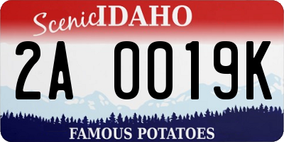 ID license plate 2A0019K