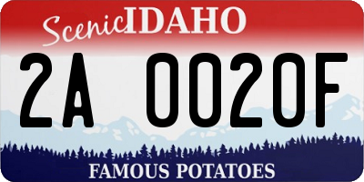 ID license plate 2A0020F