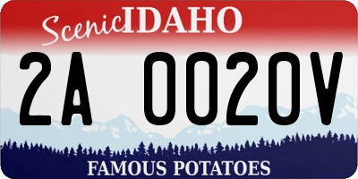 ID license plate 2A0020V