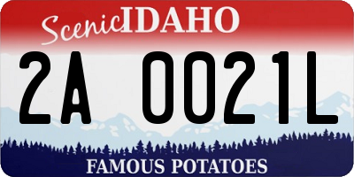 ID license plate 2A0021L