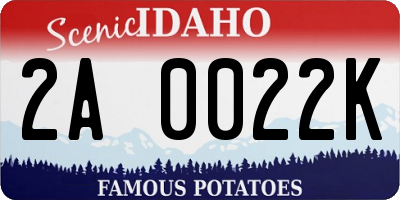 ID license plate 2A0022K